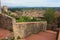 Glimpses of the romantic Tuscan town of San Gimignano in stones on the ancient hill