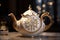 Glistening gold pattern on an ornate porcelain tea