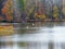 A glistening lake on a beautiful Autumn Day at Walborn Reservoir in Alliance Ohio