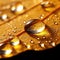 Glistening macro dew or raindrops enhance the allure of a yellow autumn leaf, Ai Generated