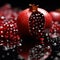 Glistening Pomegranate seeds close up macro shot