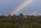 Glistening rainbow over Adventure Bay on Burney Island in Tasmania