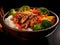 Glistening Teriyaki Chicken Bowl with Vibrant Veggies and Steamed Rice. Generative Ai