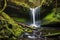 Glistening Waterfall in Lush Forest