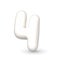 Glistening white balloon digit four. 3d realistic design element. For party
