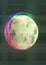 Glitch cyberpunk Moon or planet in green error Cosmos Universe. Glitch effect illustration of apocalyptic earth or planet acid