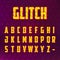 Glitch distorted effect font set