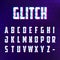 Glitch distorted effect font set