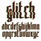 Glitch distortion gothic font