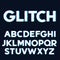 Glitch error font alphabet letters