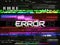 Glitch error template. Video problem concept. Color pixels and lines. Glitched elements and noise on dark background. No