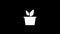 Glitch flowerpot icon on black background.