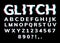 Glitch font letter game digital pattern. Glitch alphabet hipster font cool typography vhs effect