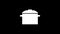 Glitch kitchen bath icon on black background.