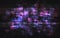 Glitch neon background. Digital overlay texture with bright elements. Cyberpunk futuristic backdrop. Video error effect