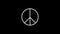 Glitch peace icon on black background.