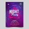 Glitch purple light party music night poster template.