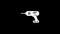 Glitch screwdriver icon on black background.