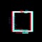 Glitch square white frame with TV collapse effect red green stripe on black background vector illustration space for