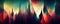 Glitch texture sunset cityscape red blue artifacts AI generated