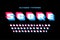 Glitched modern display alphabet design, typeface, letters