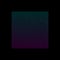 Glitched square of small dots in neon vivid colors on black background