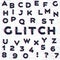 Glith alphabet with noise effect
