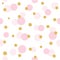 Glitter confetti polka dot seamless pattern background. Golden and pastel pink trendy colors. For birthday, valentine