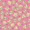 Glitter emojis with cute flowers seamless pattern for textile and surface design