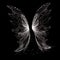 Glitter fairy wings isolated on black background