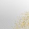 Glitter gold corner vector template banner.