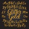 Glitter Gold Handwritten alphabet