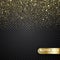 Glitter gold particles light shine effect on transparent vector background