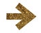 Glitter golden isolated arrow flat icon