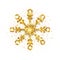 Glitter golden snowflake on white background. Glowing gold snowflakes with glitter texture. Luxury Christmas and New