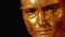 Glitter portrait art woman golden face suspicious