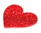 Glitter Red Heart isolated on white. Valentines Day