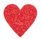 Glitter Red Heart isolated on white. Valentines Day