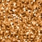 Glitter seamless texture. Actual red gold particles. Endless pattern made of sparkling circles. Fasc