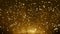 Glitter vintage bokeh lights rising particle rain dark and gold abstract background loop