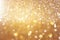 Glitter vintage lights background. light gold and black. defocused.