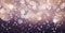 Glittering bokeh background, sparkling lights, blurry shiny stars, brown purple beige color gradient, wide banner size