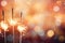 Glittering burning sparklers against blurred colorful bokeh background. Celebrating Christmas and New Year\\\'s Eve