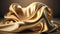 Glittering creamy gold silk texture background, realistic