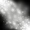 Glittering particles background effect, white color