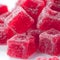 Glittering Raspberry Gummi Cubes with Sugar Crystals