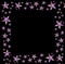 Glittery Stars Border on Black Background