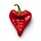 Glob Chili Pepper in the Shape of the Heart on a White Background. Generative ai