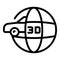 Global 3d printing icon outline vector. Printer design