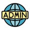 Global admin icon color outline vector